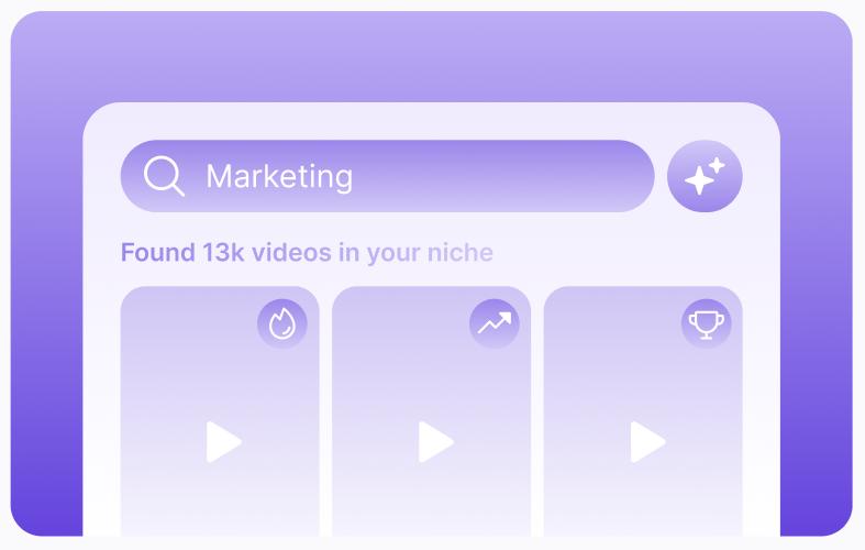 AI-поиск вирусных видео по вашей теме в Trendee